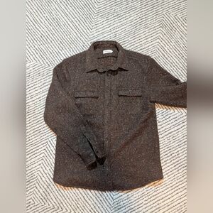 Taylor Stitch Men's Thick Speckled Wool Shacket Jacket - Dark Brown